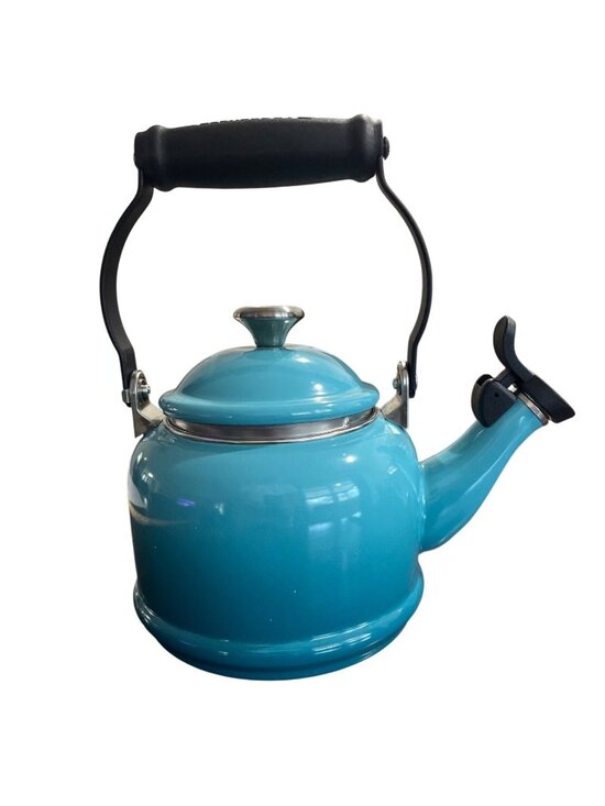 Le Creuset Other - Le Creuset Enamel On Steel Demi Tea Kettle, 1.25 qt Caribbean Blue
